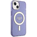 Guess case for iPhone 14 6,1" GUHMP14SHCMCGU purple hardcase Magsafe IML Glitter Gold