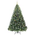 vidaXL Umelý vianočný stromček s 300 LED-i Zelená 240 cm PE a PVC
