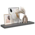 vidaXL Plávajúca nástenná polica, lesklá sivá 90x23,5x3,8 cm, MDF