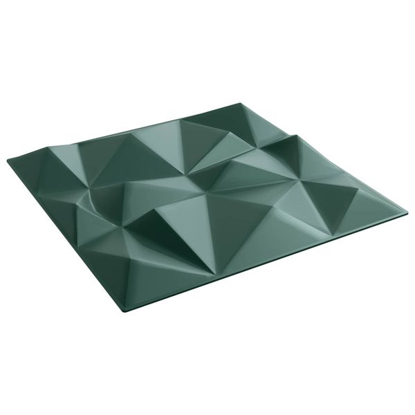 vidaXL Nástenné panely 12 pcs Diamond Zelený 50 x 50 cm XPS Pena