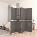 vidaXL Paraván s 4 panelmi, antracitový 200x180 cm látka