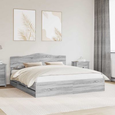 vidaXL Rám postele Sivý Sonoma 180 x 200 cm Inžinierske drevo