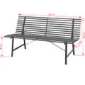 vidaXL Záhradná lavička 150 cm, oceľ, antracitová