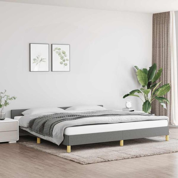 vidaXL Posteľ bez matraca tmavosivá 200x200 cm látka