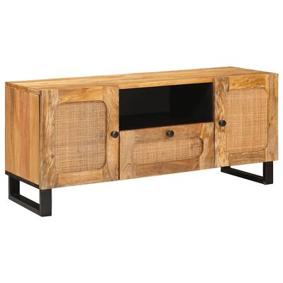 vidaXL TV skrinka s dverami Hnedá 105 x 33 x 46 cm Masívne mango drevo
