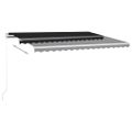 vidaXL Ručne zaťahovacia markíza s LED 400x350 cm antracitová