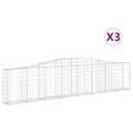 vidaXL Oblúkové gabionové koše 3 ks 400x30x80/100cm pozinkované železo