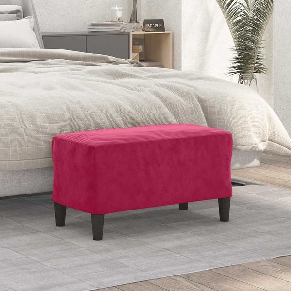 vidaXL Lavička vínovo-červená 70x35x41 cm zamat