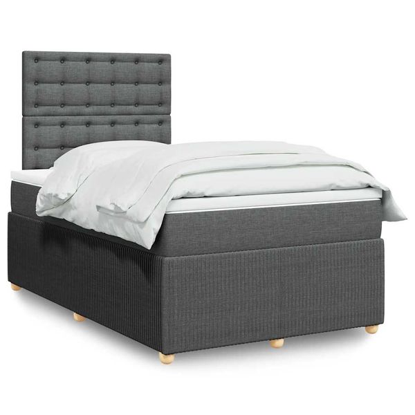 vidaXL Boxspring posteľ s matracom tmavosivý 120x200 cm látka