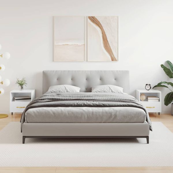 vidaXL Nočné stolíky 2 ks lesklé biele 40x35x47,5 cm kompozitné drevo