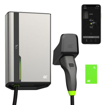EVGC021B2250 Green Cell HabuDen Wallbox 22kW 32A 5m NFC kábel Type 2 smart nabíjacia stanica pre EV