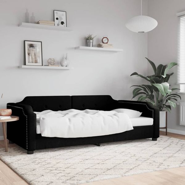 vidaXL Posteľný rám čierny 90x200 cm látka