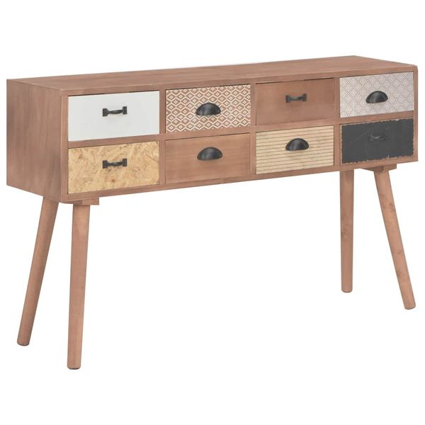 vidaXL Konzolový stolík s 8 zásuvkami 120x30x76 cm masívne borovicové drevo