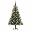 vidaXL Umelý vianočný stromček s umelým snehom 150 LED Teplá biela