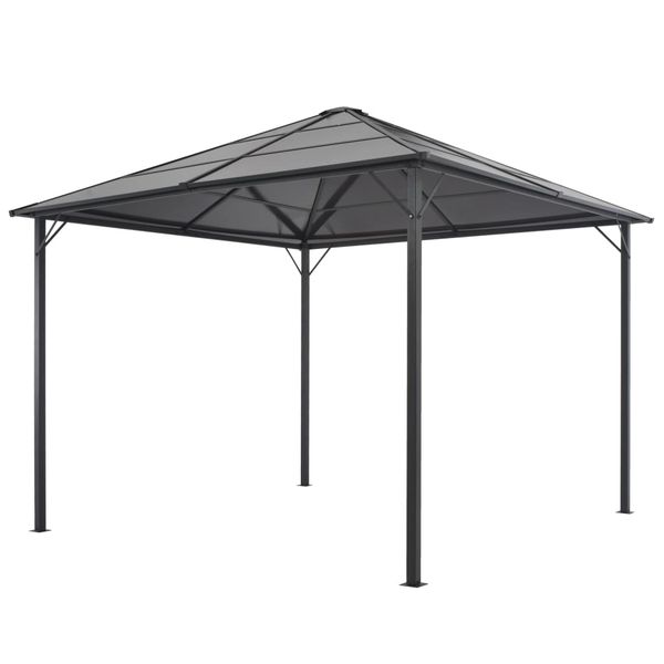 vidaXL Altánok so strechou, hliník 3x3 m, antracitový