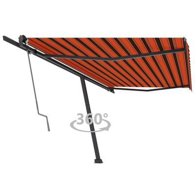 vidaXL Samostatne stojaca automatická markíza 500x300cm oranžovo-hnedá