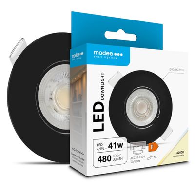 Modee LED okrúhle svietidlo 4,9W 480lm D90xH22mm, neutrálna biela, čierna (ML-DL4000K4,9W-BN)