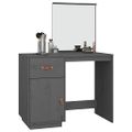 vidaXL Toaletný stolík sivý 95x50x134 cm masívne borovicové drevo