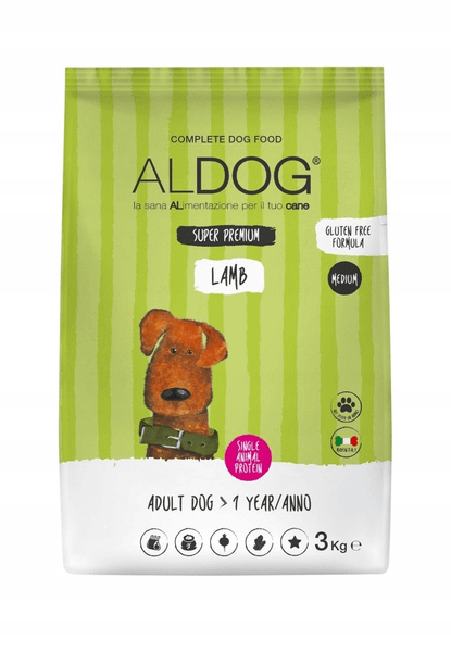 Aldog 2D-LA3M Lamb Medium/Large granule pre dospelé psy, stredné/veľké plemená, jahňacie, 3 kg