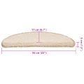 vidaXL Schodové rohože 20 ks 56x17x3 cm krémové, polkruhové
