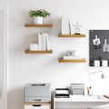 vidaXL Stenná polica Nástenná montáž 4 ks Hnedá 40 x 23,5 x 3,8 cm
