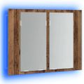vidaXL LED zrkadlová skrinka staré drevo 60x12x45 cm kompozitné drevo