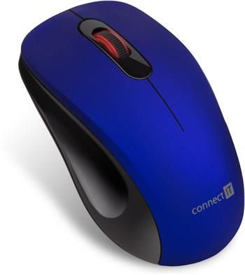 CONNECT IT "MUTE" bezdrôtová optická tichá myš, USB, (+ 1x AA batéria zadarmo), modrá