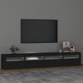 vidaXL TV skrinka s LED svetlami čierna 240x35x40 cm