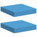 vidaXL Plávajúce nástenné police 2 ks modré 23x23,5x3,8 cm MDF