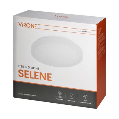 Stropné svietidlo ORNO SELENE CL/2XE27-10/W, 2xE27, max. 2x60W IP54, priemer 30,5cm, biela
