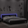 vidaXL Posteľný rám s čelom a LED čierny 200x200 cm