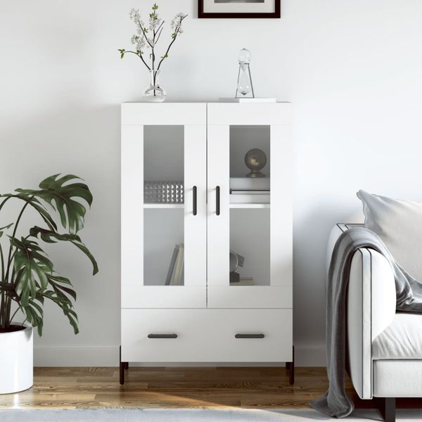 vidaXL Vysoká skrinka biela 69,5x31x115 cm kompozitné drevo