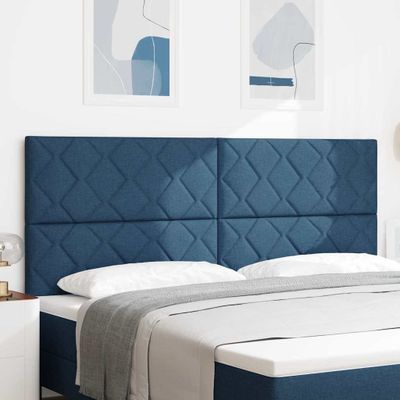 vidaXL LED hlavová doska Modrá 200 cm látka