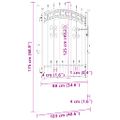 vidaXL Plotová brána KAMPEN s vrchnou časťou z oštepu čierna 103x125 cm oceľ