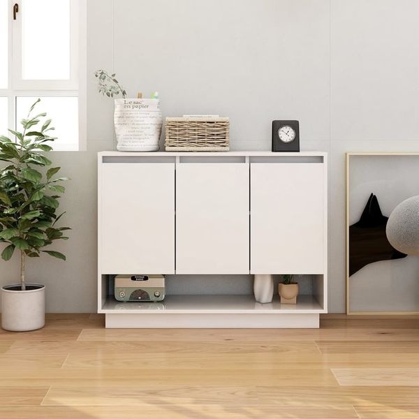 vidaXL Komoda biela 97x31x75 cm kompozitné drevo