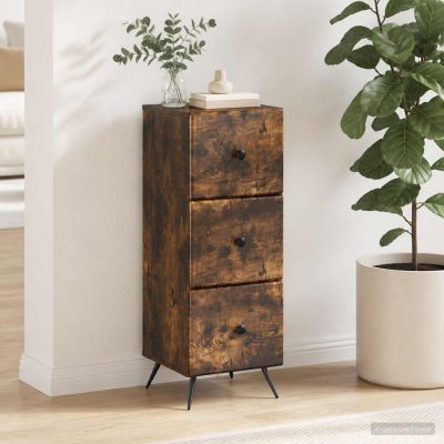vidaXL Zásuvkový kabinet Dymový dub 33 x 34,5 x 90 cm Kompozitné drevo