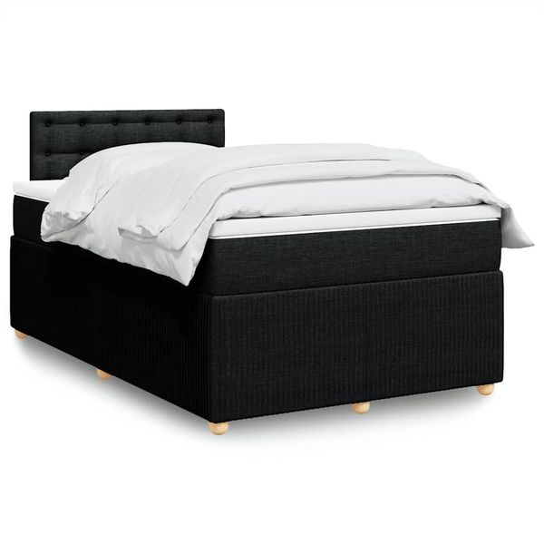 vidaXL Boxspring posteľ s matracom čierna 120x190 cm látka