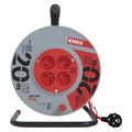 Predlžovací kábel EMOS P19420 na bubne 20 m / 4 zásuvky / červený / PVC / 230 V / 1 mm2