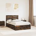 vidaXL Rám postele Dymová dub 135 x 190 cm Inžinierske drevo
