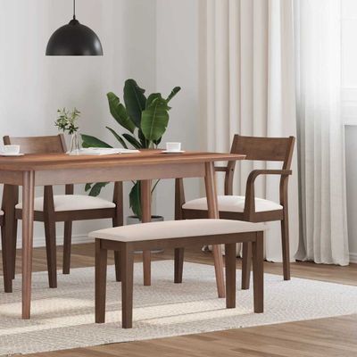 vidaXL Lavica 90 cm Hnedá Masívna Drevo Guma