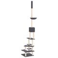 vidaXL Strom pre mačky od podlahy po strop tmavosivý 268,5-294,5 cm