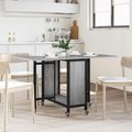 vidaXL Skladací jedálenský stôl s kolieskami 130 x 80 x 76,5 cm