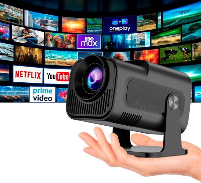 HELMER chytrý přenosný projektor SP 600/ Full HD/ 1080p/ 400 ANSI lm/ HDMI/ USB/ BT/ Wi-Fi/ Repro/ Android 13/ černý Projektor, LED, 1920×1080, 2000:1, 400ANSI, 1,2–4m, Wi-Fi, Bluetooth, HDMI, USB, cerný