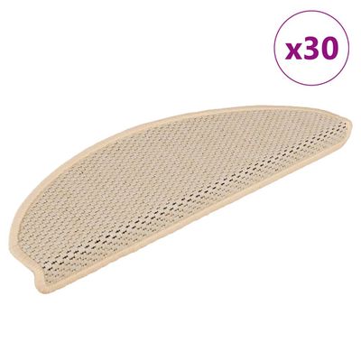 vidaXL Samolepiace nášľapy na schody vzhľad sisal 30 ks 65x21x4 cm