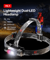 KLARUS HL1 dvojitá LED čelovka 1200 lm, USB, batéria 18650 2600 mAh