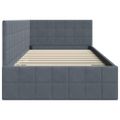 vidaXL Rohový rám postele Tmavo šedá 100 cm x 200 cm Zamat