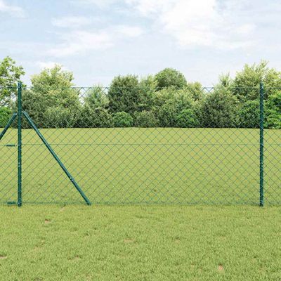 vidaXL Pevný kovaný drôtový plot 10 x 1,2 m PVC potiahnutá oceľ Zelená