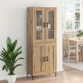 vidaXL Highboard 2 ks Remeselný dub 69,5 x 34 x 180 cm