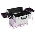 vidaXL Kufrík na make-up strieborný 38x23x34 cm hliníkový