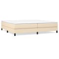 vidaXL Posteľný rám s boxspringom krémová 200x200 cm látka